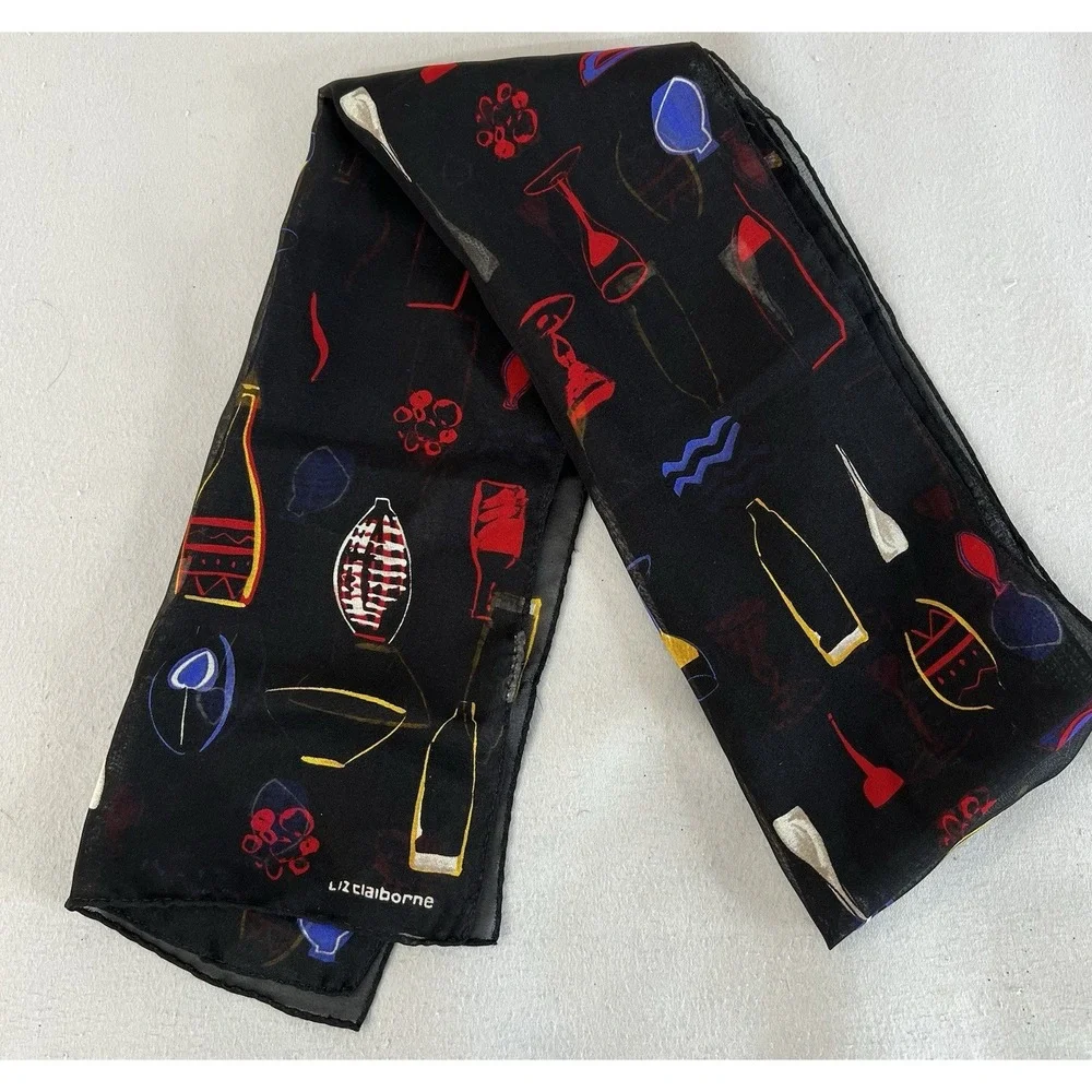 Liz Claiborne Women's Scarf‎ Rectangle Black 52x10